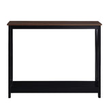 Sarantino Cielo 2-Tier Console Table Dark Walnut - Side View