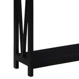 Sarantino Cielo 2-Tier Console Table Dark Walnut - 45-Degree Angle