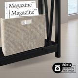 Sarantino Cielo 2-Tier Console Table Dark Walnut - Close-Up Angle