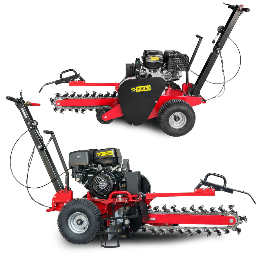 Ducar Trench Digger 457cc 18HP 4-Stroke Key Start, Petrol Trencher Machine