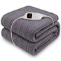 Laura Hill Electric Heated Blanket Throw Soft Coral Fleece w/ 9 Heat Settings - Grey