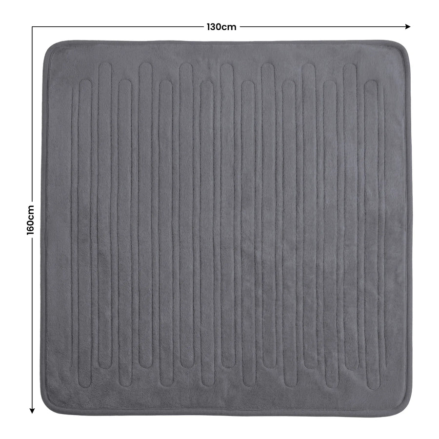 Laura Hill Electric Heated Blanket Throw Soft Coral Fleece w/ 9 Heat Settings - Grey