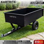 Kartrite 816kg Heavy-Duty Steel Dump Cart with Quick-Release Dumping Handle