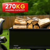 Kartrite Heavy Duty Dump Cart 270kg Capacity Pneumatic Tyres Quick Release Pedal Removable Tailgate Trailer for Garden - Low Angle