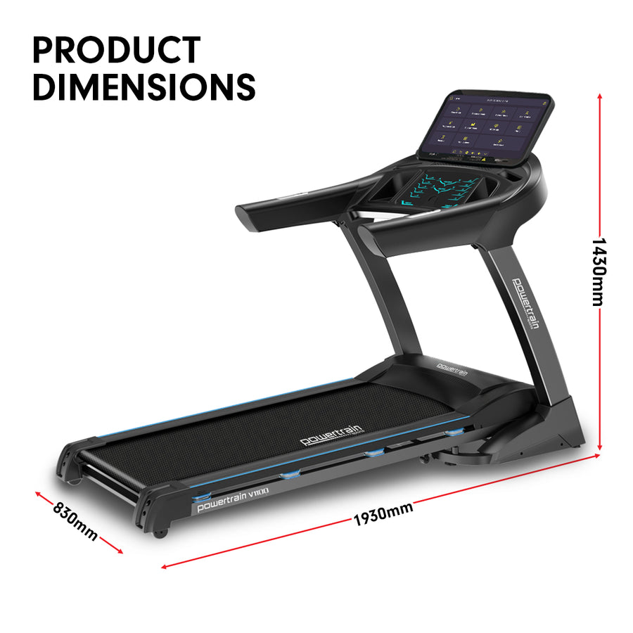 Powertrain V1100 Treadmill with Wifi Touch Screen & Incline, image 4