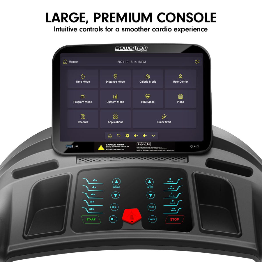 Powertrain V1100 Treadmill with Wifi Touch Screen & Incline, image 6