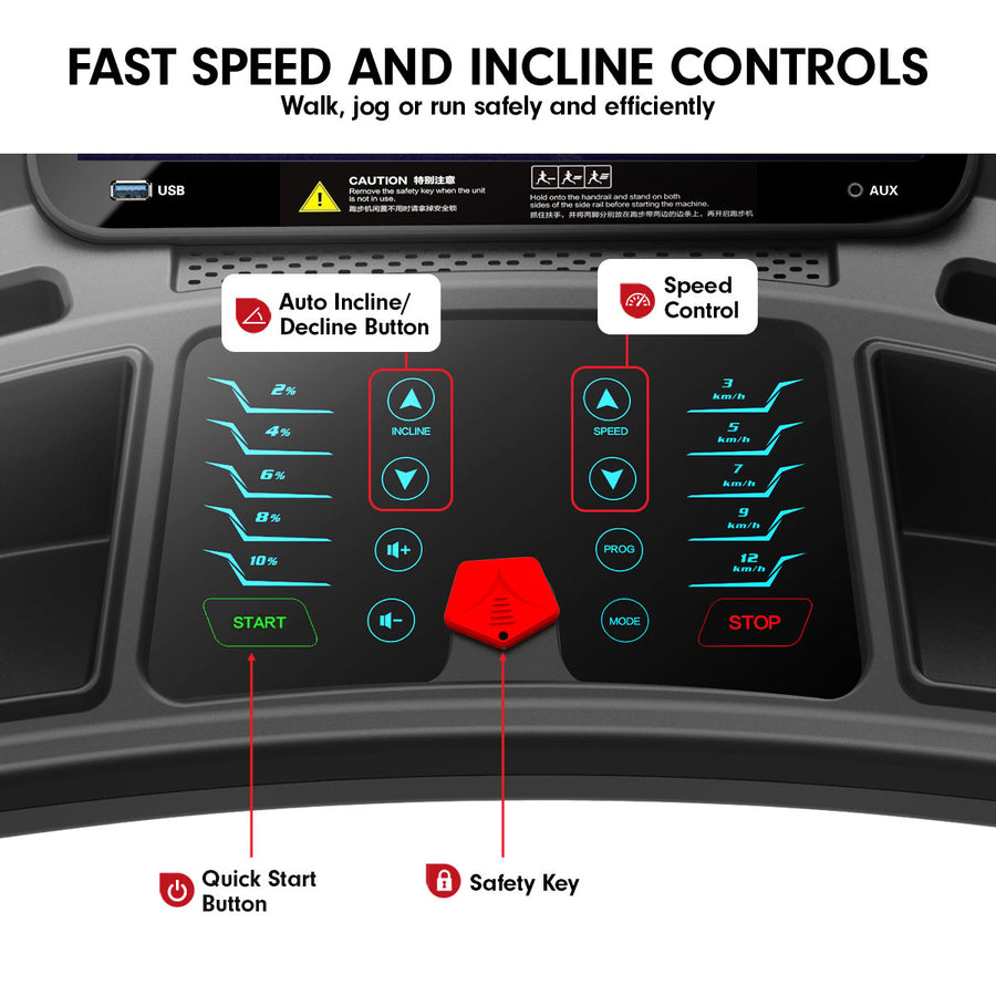 Powertrain V1100 Treadmill with Wifi Touch Screen & Incline, image 7