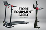 Powertrain V20 Foldable Treadmill Home Gym Cardio Walking Machine - Rear View