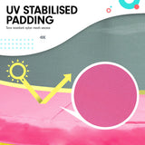 Kahuna 4.5ft Trampoline Round Free Safety Net Spring Pad Cover Mat Outdoor - Blue Pink - Front View