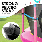 Kahuna 4.5ft Trampoline Round Free Safety Net Spring Pad Cover Mat Outdoor - Blue Pink - Rear View