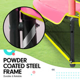 Kahuna 4.5ft Trampoline Round Free Safety Net Spring Pad Cover Mat Outdoor Green Pink - Rear View