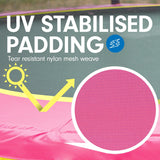 Kahuna 4.5ft Trampoline Round Free Safety Net Spring Pad Cover Mat Yellow Pink - Front View