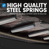 Kahuna 4.5ft Trampoline Round Free Safety Net Spring Pad Cover Mat Yellow Pink - Top-Down View