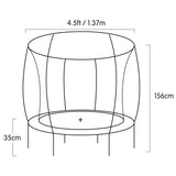 Kahuna 4.5ft Trampoline Round Free Safety Net Spring Pad Cover Mat Yellow Pink - Close-Up Angle