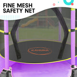 Kahuna 4.5ft Trampoline Round Free Safety Net Spring Pad Cover Mat Outdoor Yellow Purple - 45-Degree Angle