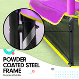 Kahuna 4.5ft Trampoline Round Free Safety Net Spring Pad Cover Mat Outdoor Yellow Purple - Rear View