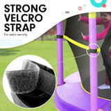 Kahuna 4.5ft Trampoline Round Free Safety Net Spring Pad Cover Mat Outdoor Yellow Purple - Close-Up Angle