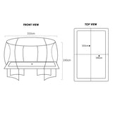 Kahuna 8ft X 11ft Outdoor Rectangular Orange Trampoline with Safety Enclosure. - Close-Up Angle