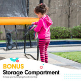 Kahuna 8ft X 11ft Outdoor Rectangular Orange Trampoline With Safety Enclosure And Basketball Hoop Set. - Rear View