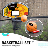 Kahuna 8ft X 11ft Outdoor Rectangular Orange Trampoline With Safety Enclosure And Basketball Hoop Set. - Close-Up Angle