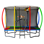 Kahuna 6 ft x 9 ft Rectangular Outdoor Trampoline with Basketball Set Rainbow