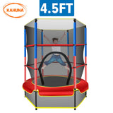 Kahuna 4.5ft Trampoline Round Free Safety Net Spring Pad Cover Mat Outdoor Red - Front View