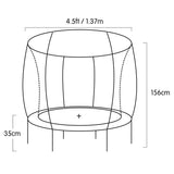 Kahuna 4.5ft Trampoline Round Free Safety Net Spring Pad Cover Mat Outdoor Red - Low Angle