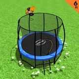 Kahuna Classic 6ft Trampoline Free Safety Net Spring Pad Mat Ladder Basketball Set- Blue - Front View