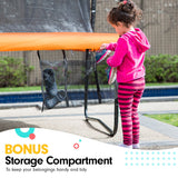 Kahuna Classic 6ft Outdoor Round Orange Trampoline Safety Enclosure And Basketball Hoop Set - Close-Up Angle