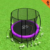 Kahuna Classic 6ft Trampoline Round Outdoor Free Safety Net Spring Pad Cover Mat Purple - Front View