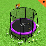Kahuna Classic 6ft Trampoline Free Ladder Spring Mat Net Safety Pad Cover Round Enclosure Basketball Set - Purple - Front View