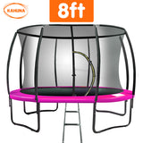 Kahuna 8ft Trampoline Free Ladder Spring Mat Net Safety Pad Cover Round Enclosure Pink - Top-Down View