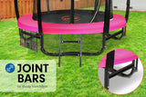 Kahuna 8ft Trampoline Free Ladder Spring Mat Net Safety Pad Cover Round Enclosure Pink - Close-Up Angle