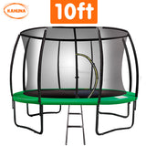 Kahuna 10ft Trampoline Free Ladder Spring Mat Net Safety Pad Cover Round Enclosure Green - Top-Down View