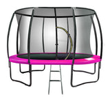 Kahuna 10ft Trampoline Free Ladder Spring Mat Net Safety Pad Cover Round Enclosure Pink - Front View