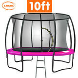 Kahuna 10ft Trampoline Free Ladder Spring Mat Net Safety Pad Cover Round Enclosure Pink - Side View