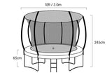Kahuna 10ft Trampoline Free Ladder Spring Mat Net Safety Pad Cover Round Enclosure Pink - Rear View