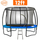 Kahuna 12ft Trampoline Free Ladder Spring Mat Net Safety Pad Cover Round Enclosure Blue - Side View
