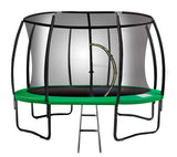 Kahuna 12ft Trampoline Free Ladder Spring Mat Net Safety Pad Cover Round Enclosure Green - Front View