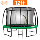 Kahuna 12ft Trampoline Free Ladder Spring Mat Net Safety Pad Cover Round Enclosure Green - Side View