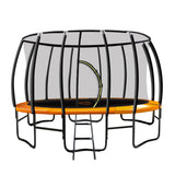 Kahuna 12ft Trampoline Free Ladder Spring Mat Net Safety Pad Cover Round Enclosure - Orange - Front View