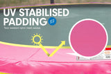 Kahuna 12ft Trampoline Free Ladder Spring Mat Net Safety Pad Cover Round Enclosure - Pink - Close-Up Angle