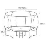 Kahuna 14ft Outdoor Trampoline Kids Children With Safety Enclosure Pad Mat Ladder Basketball Hoop Set - Orange - Extra Image