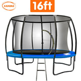 Kahuna 16ft Trampoline Free Ladder Spring Mat Net Safety Pad Cover Round Enclosure - Blue - Side View