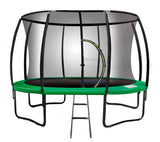 Kahuna 16ft Trampoline Free Ladder Spring Mat Net Safety Pad Cover Round Enclosure - Green - Front View