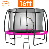 Kahuna 16ft Trampoline Free Ladder Spring Mat Net Safety Pad Cover Round Enclosure - Pink - Side View