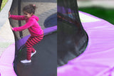 Kahuna 16ft Outdoor Trampoline Kids Children With Safety Enclosure Pad Mat Ladder Basketball Hoop Set - Purple - Low Angle
