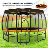 Kahuna 14ft Removable Twister Trampoline Roof Shade Cover - Side View