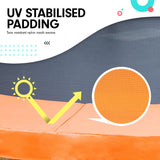 Kahuna 8ft Twister Springless Trampoline Round Free Safety Net Pad Mat with Basket Ball Set Orange - Top-Down View