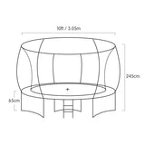 Kahuna 10ft Trampoline Twister Springless Safety Net Pad Mat with Basketball Set Orange - Extra Image